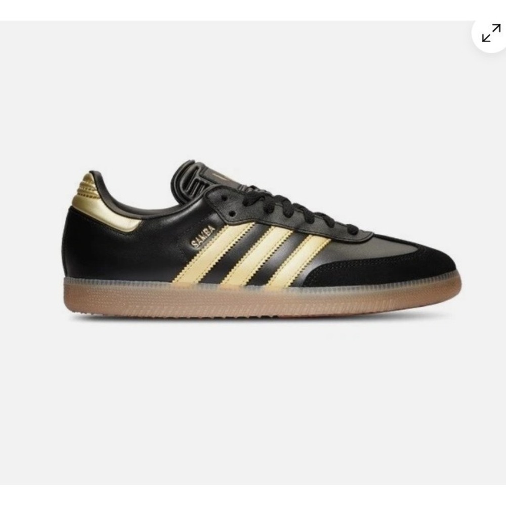 Adidas Samba Messi Black Gold Leather Soccer Shoes Sneakers Men 11.5 NWOB
